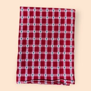 Holiday Moments Cotton Christmas Tablecloth Red White Checkered 55.5 x 78 in